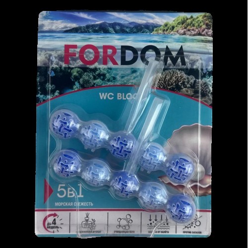 FORDOM Туалетный блок для унитаза 5в1 Морская свежесть 2*50г