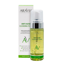 ARAVIA Laboratories пенка для умывания с колл.серой и экст.женьшеня Anti-Acne Cleansing Foam,150мл
