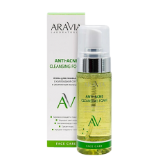 ARAVIA Laboratories пенка для умывания с колл.серой и экст.женьшеня Anti-Acne Cleansing Foam,150мл