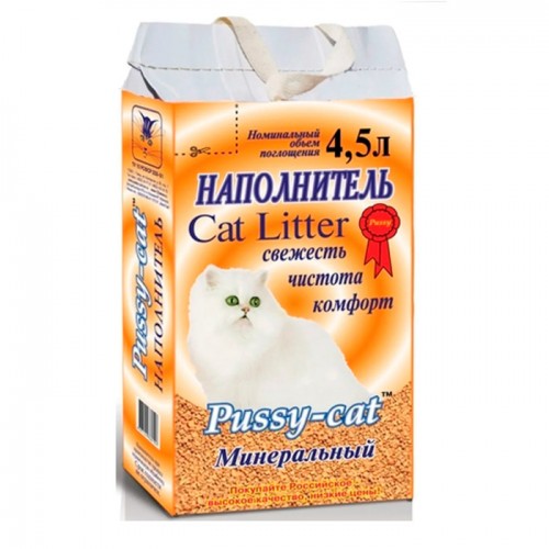 PUSSY-CAT Наполнитель для кошачьего туалета Минеральный 4,5л