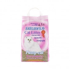 PUSSY-CAT Наполнитель для кошачьего туалета Комкующийся Прасковейский 4,5л