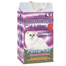 PUSSY-CAT Наполнитель для кошачьего туалета Комкующийся 4,5л