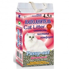 PUSSY-CAT Наполнитель для кошачьего туалета Древесный 4,5л
