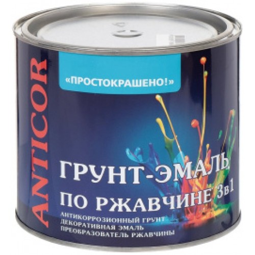 Грунт-эмаль по ржавчине 3 в 1 ПРОСТОКРАШЕНО 2,7 кг голубая