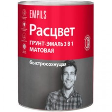 Грунт-эмаль РАСЦВЕТ быстросохнущая, матовая, белая 0,9 кг.