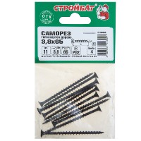 Саморезы гипсокартон-дерево 3,8х65 фосфатирован. 11шт.
