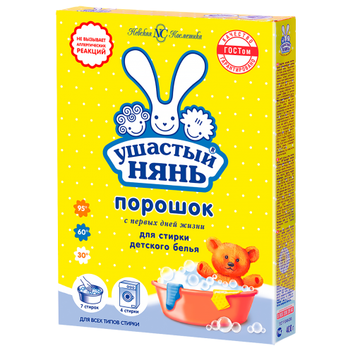 УШАСТЫЙ НЯНЬ 400г Стиральный порошок Детский (22шт)