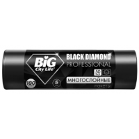 180л BIG CITY пакет д/мусора BLACK DIAMOND 90*110см 180л 5шт черные